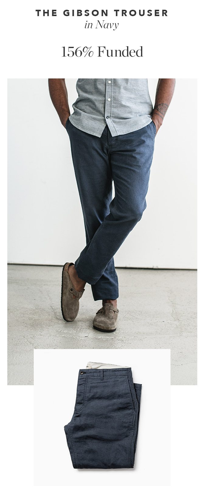 The Gibson Trouser in Navy
