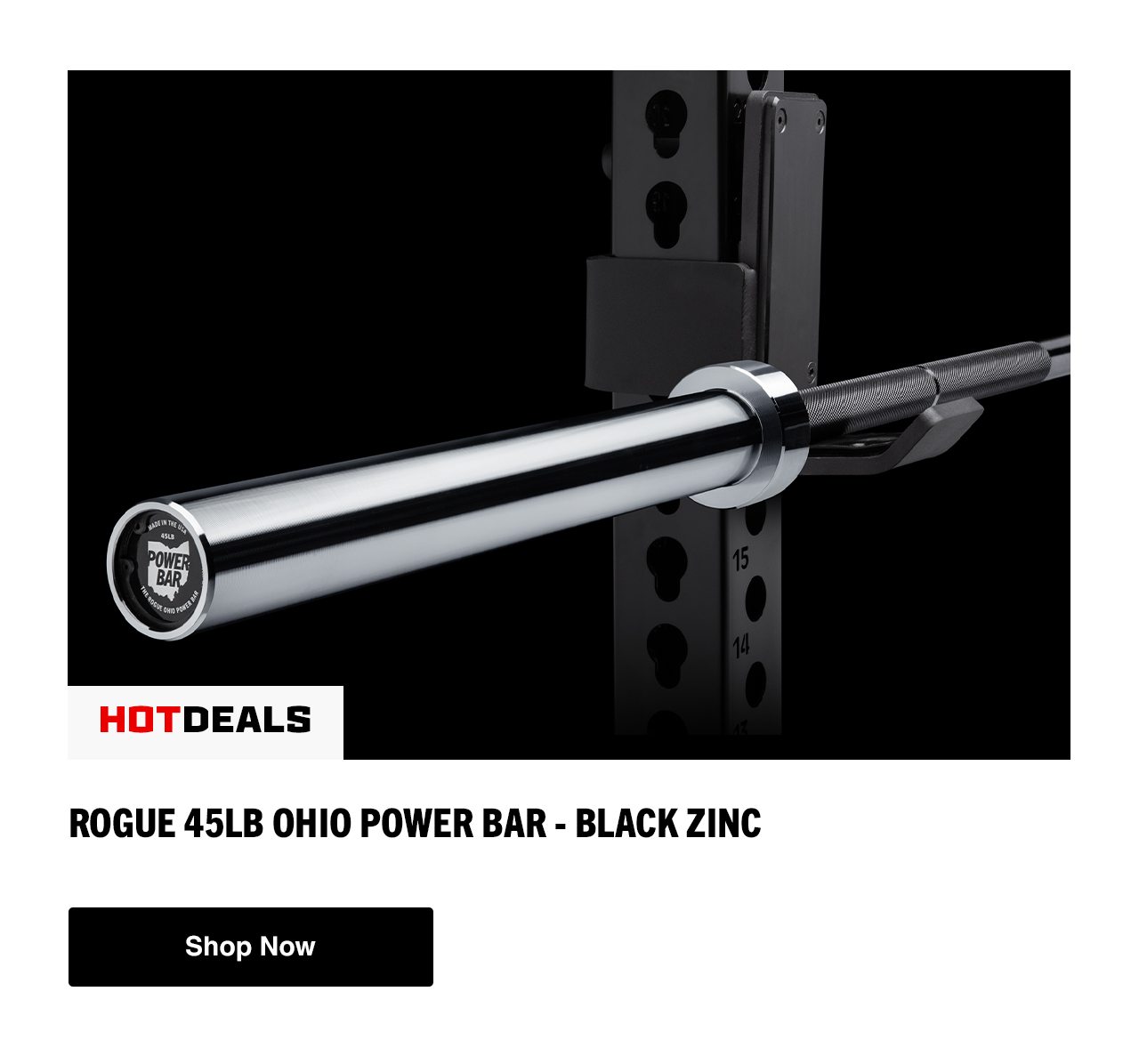 Rogue 45LB Ohio Power Bar - Black Zinc