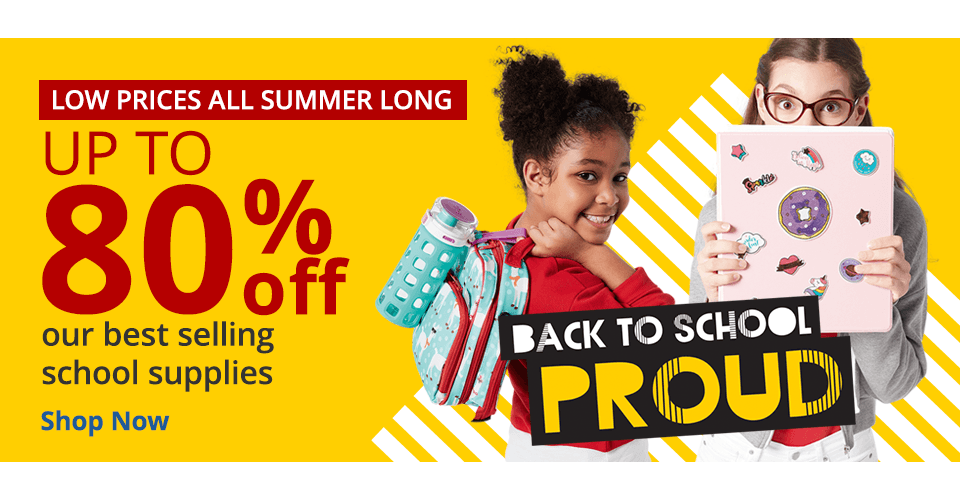 Up to 80% off school supplies