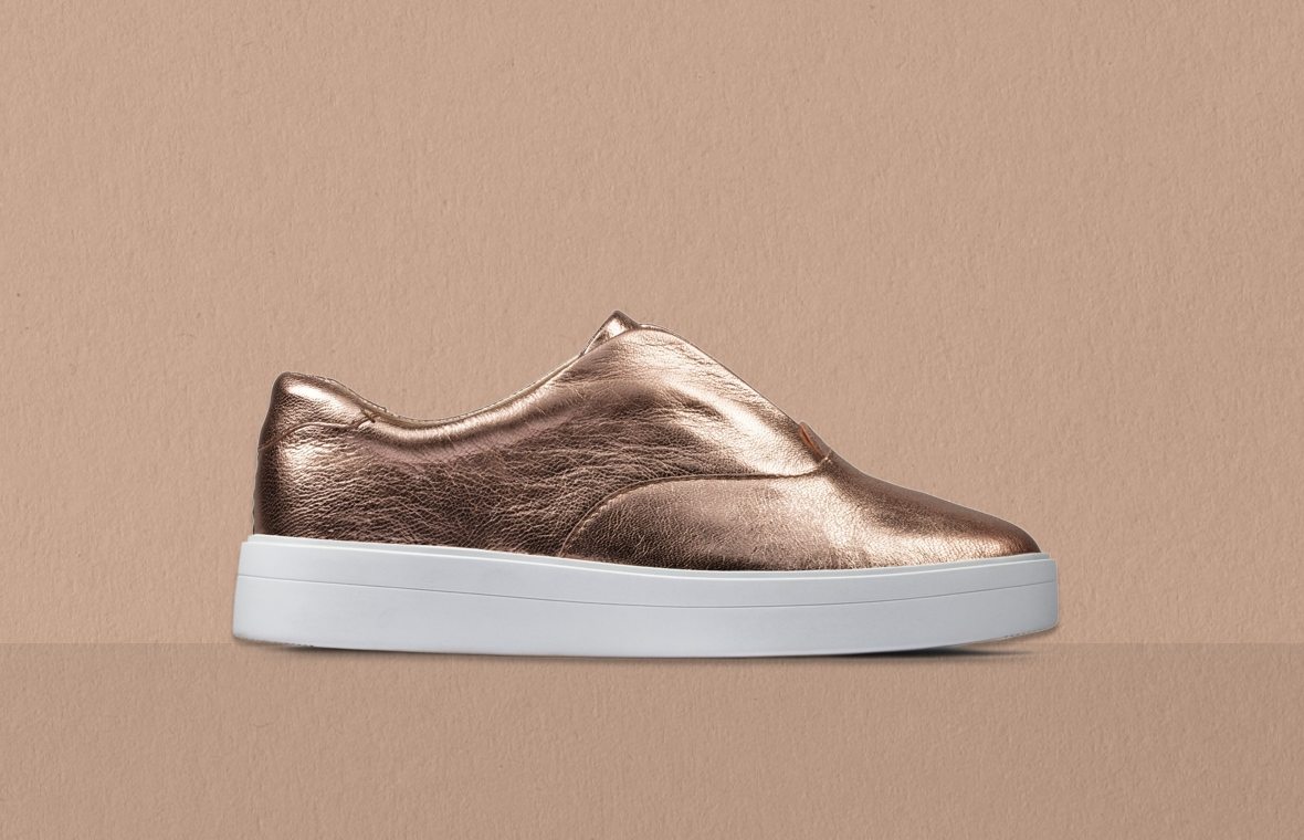 Hero Step rose gold slip-on trainers