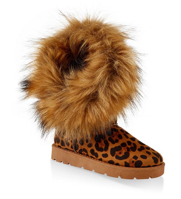 Asymmetrical Faux Fur Lined Boots