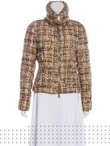 Tweed Pattern Down Jacket