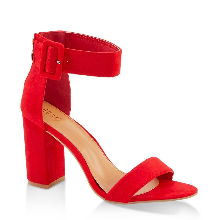 Solid Ankle Strap High Heel Sandals