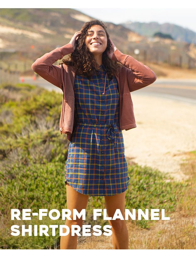 Shop Re-Form Flannel Shirtdress