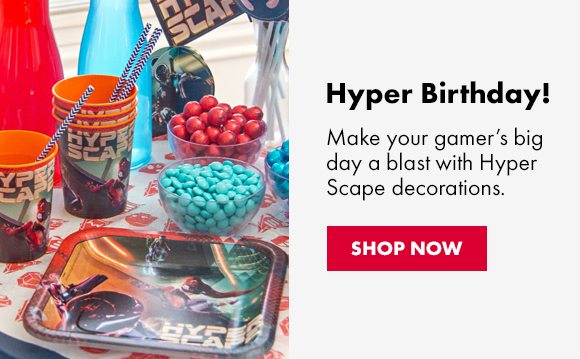 Hyper Birthday! | Make your gamer's big day a blast with Hyper Scape decorations. | SHOP NOW