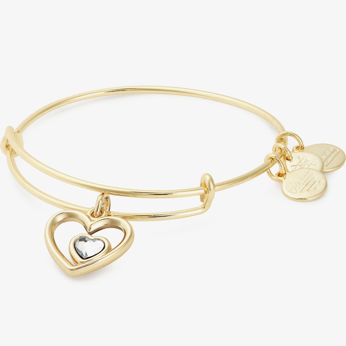 Image of Heart in Heart Charm Bangle