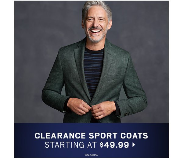 Clearance Sport Coats starting at $49.99