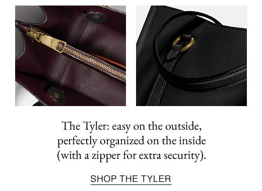 The Tyler: easy on the outside, perfectly organized on the inside (with a zipper for extra security). SHOP THE TYLER