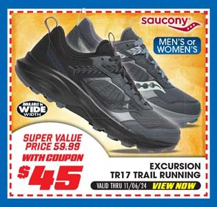 Saucony Men's or Women's Excursion TR17 Trail Running Shoes