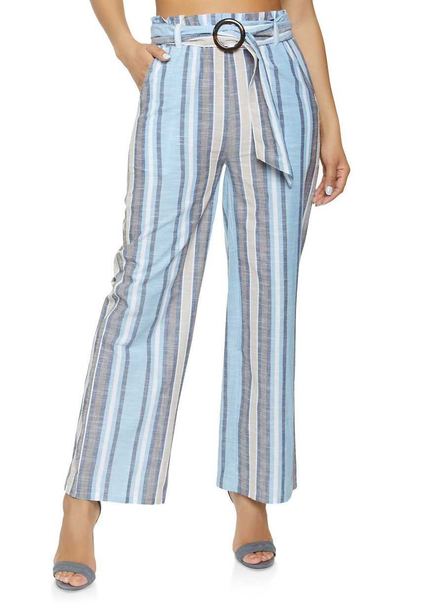 Belted Striped Pants