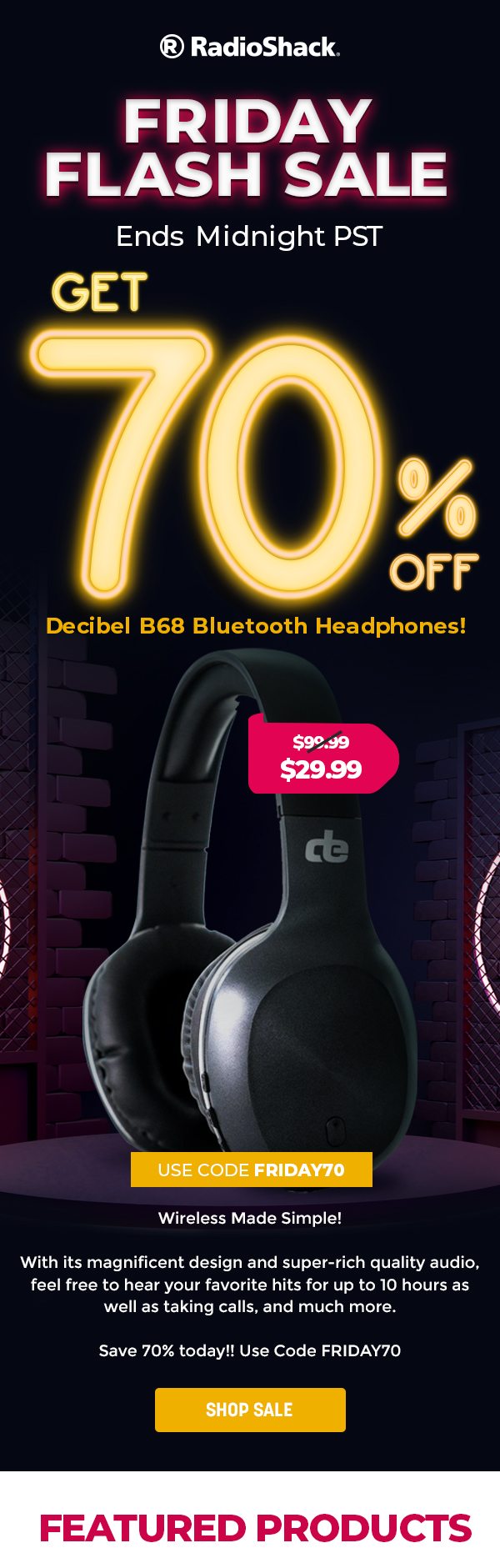 Friday Flash Sale - 70% OFF Decibel B68 Bluetooth Headphones