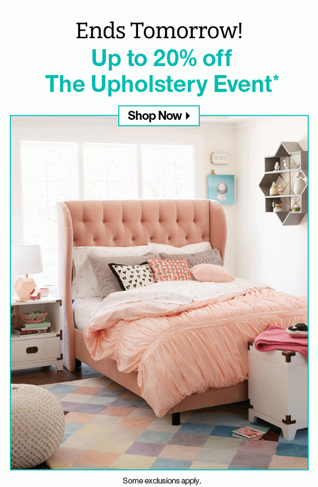 Ends Tomoorow! Up to 20% Off The Upholstery Event