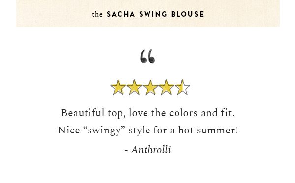 Shop the Sacha swing blouse.