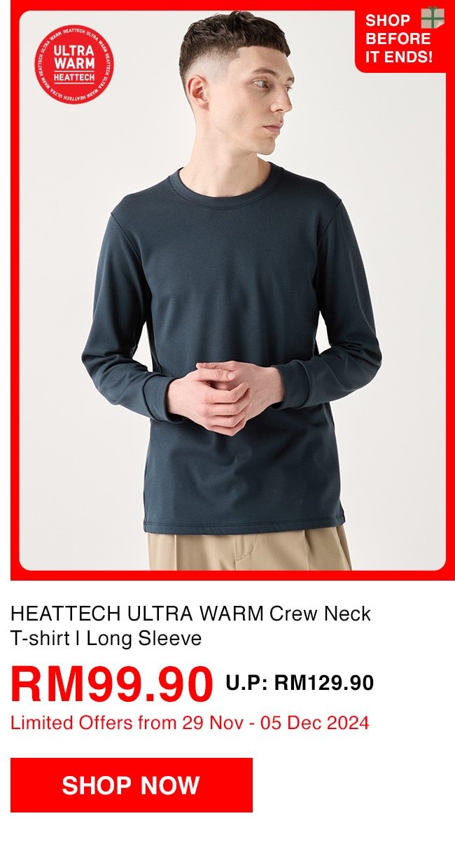 HEATTECH ULTRA WARM Crew Neck T-shirt | Long Sleeve