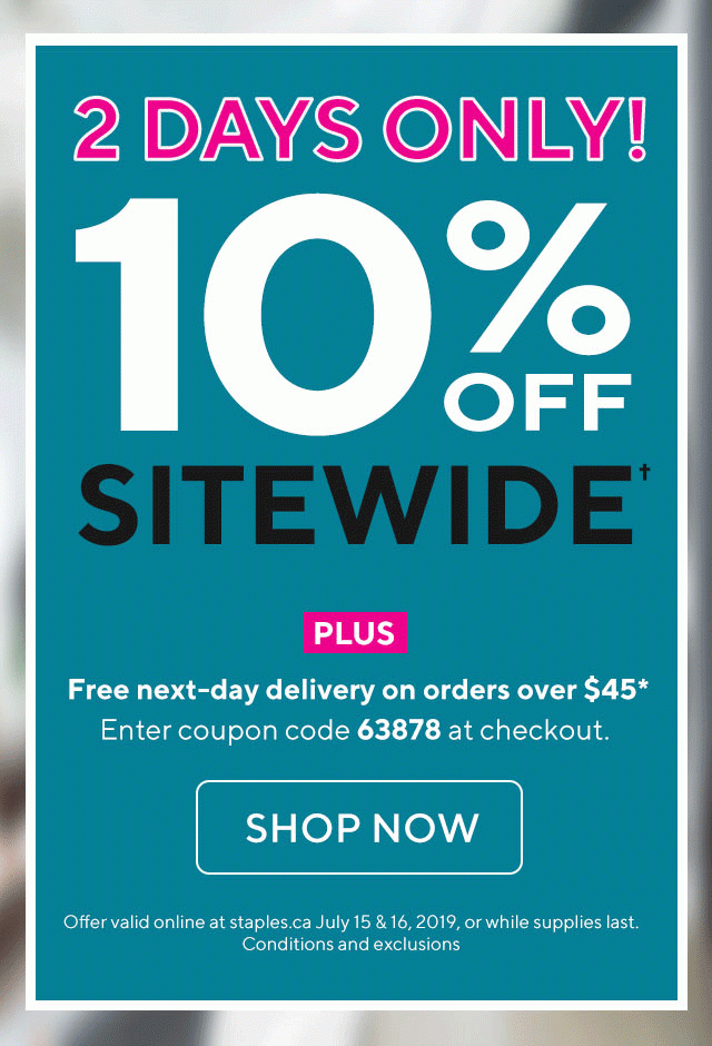 10% off site wide - 2 days only!