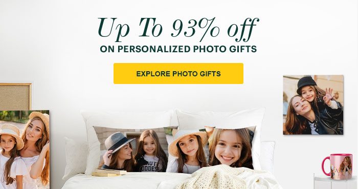 Up To 93% off on Personalized Photo Gifts