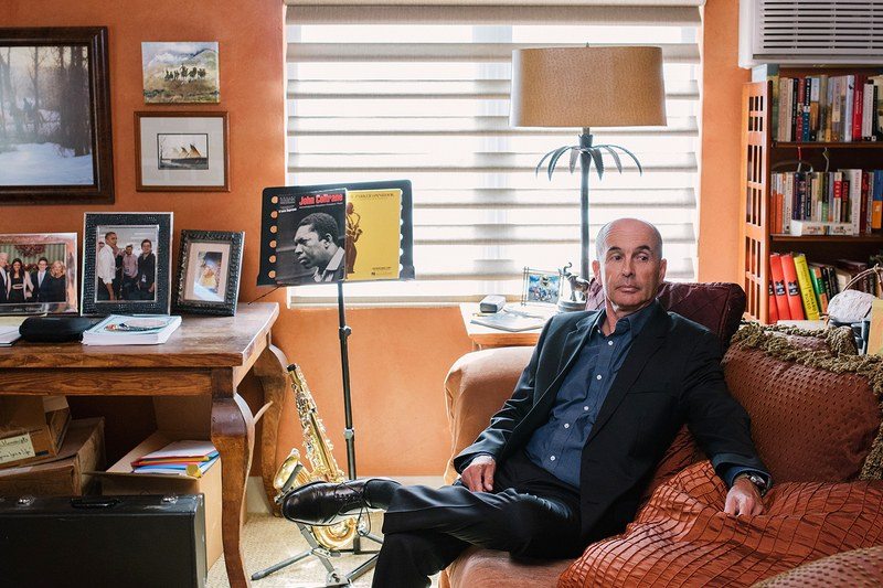 portrait of don winslow in his writing studio