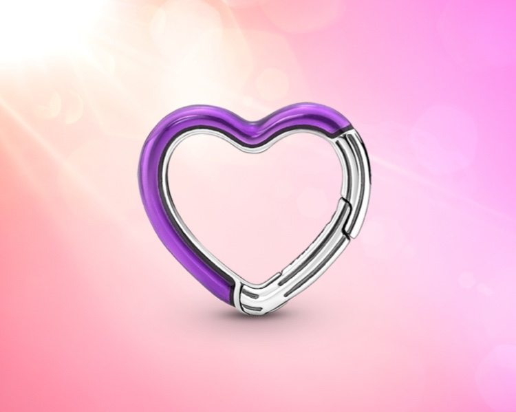 Pandora ME Bright Purple Styling Heart Connector