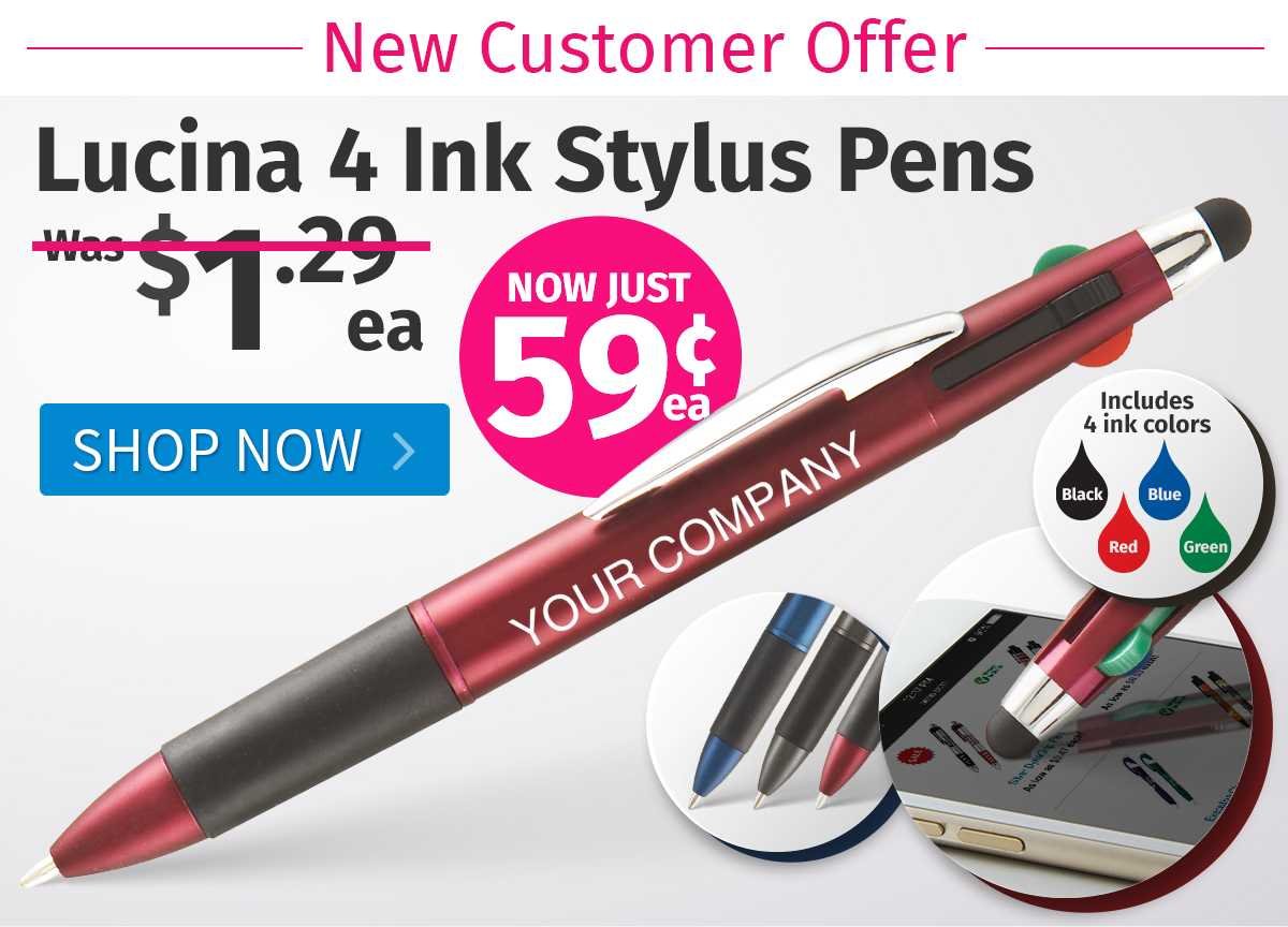 Lucina 4 Ink Stylus Pens for only 59¢ each!