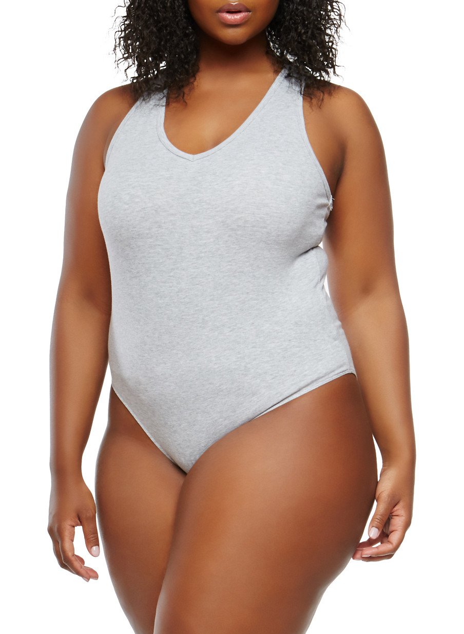 Plus Size Racerback Bodysuit