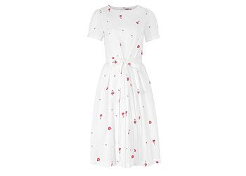 Falling Buds Embroidered Dress 