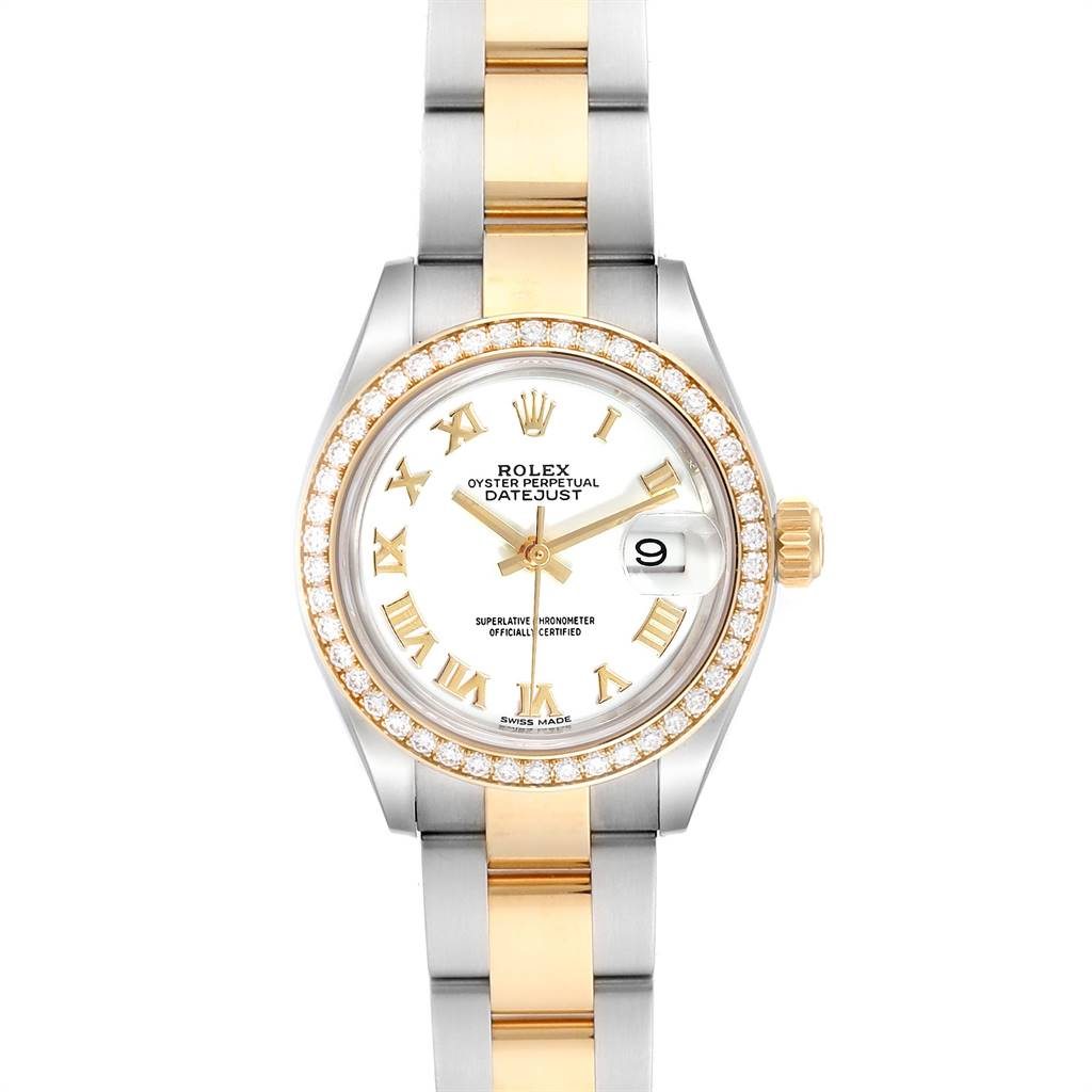Image of Rolex Datejust 28 Steel Rolesor Yellow Gold Diamond Ladies Watch 279383