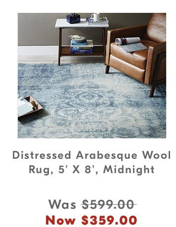 Distressed Arabesque Wool Rug