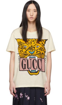 Gucci - Beige Jaguar T-Shirt