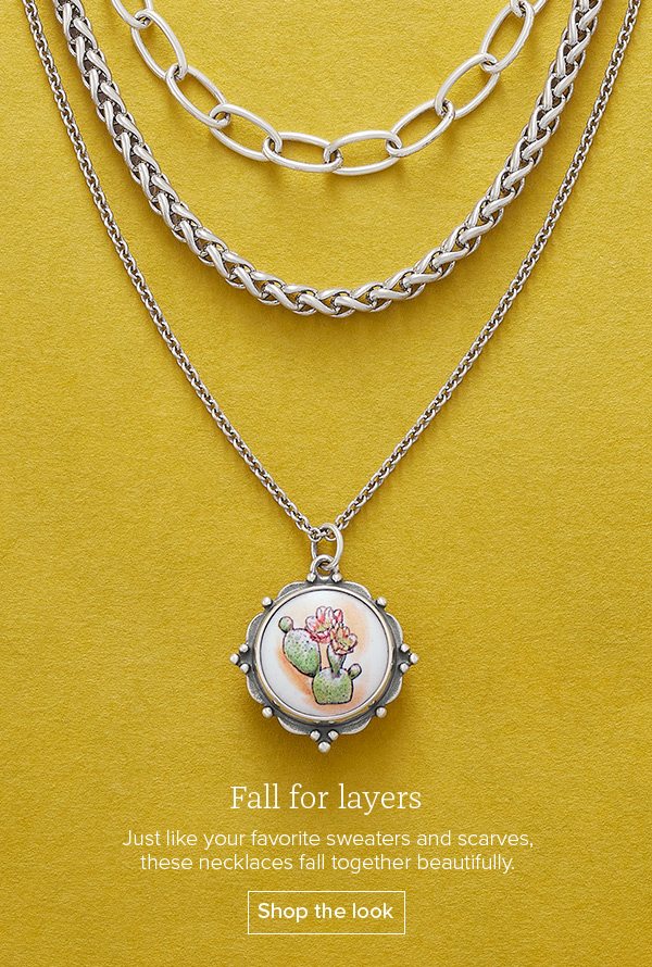 Fall for layers - Just like your favorite sweaters and scarves, these necklaces fall together beautifully. Shop the look
