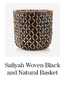 Safiyah woven black and natural basket