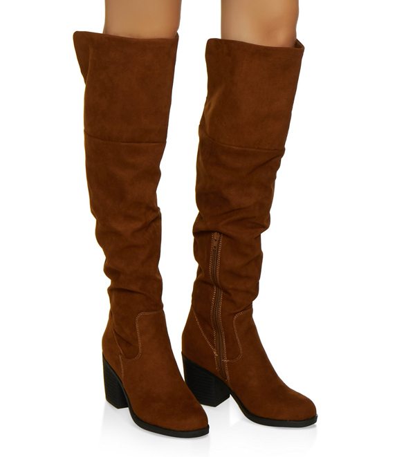 Over the Knee Block Heel Boots