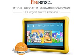 All-New Fire HD 10 Kids Edition 1080p Full HD 32 GB Tablet w/ Kid-proof Case, 2-Year Guarantee