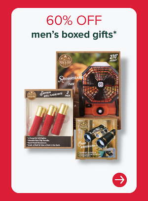 Boxed men's gifts. 60% off men's boxed gifts.