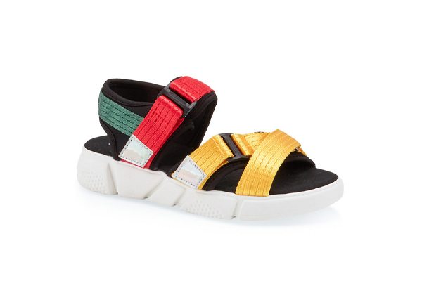 Cross Band Velcro Strap Sporty Sandals