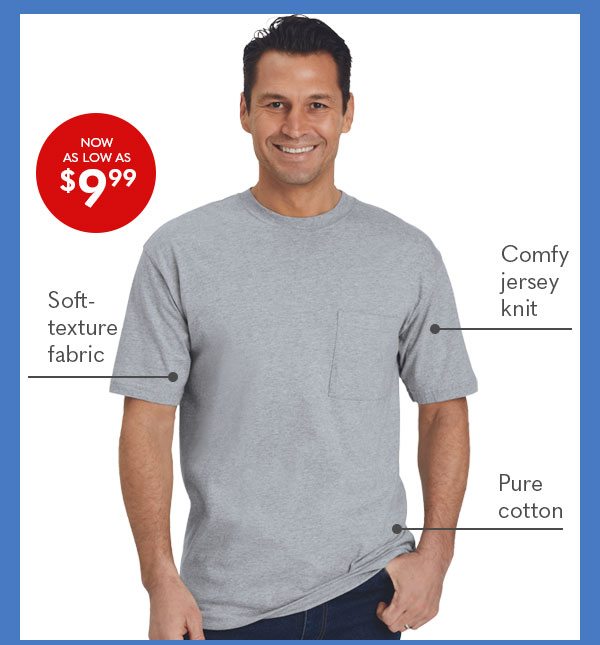 John Blair Everyday Jersey Knit Short-Sleeve Pocket Tee now as low as $9.99