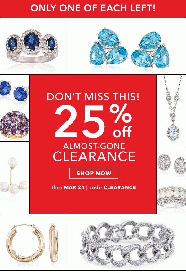 25% Off Almost-Gone Clearance. Shop Now