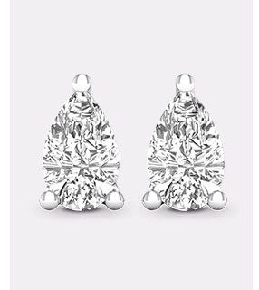 Pear-Shaped Diamond Solitaire Earrings