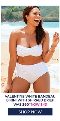 Valentine White Bandeau Bikini With Shirred Brief