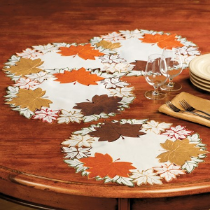$12.99 to $14.99 - Maple Leaf Embroidered Fall Table Linens