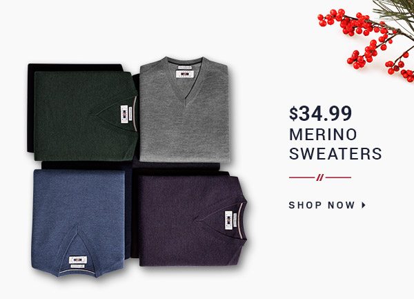 $34.99 Merino Wool Sweaters