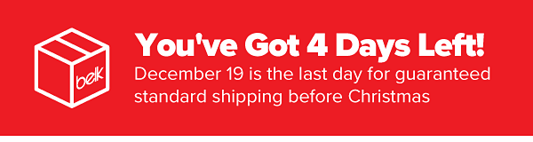 You've Got 3 Days Left! Decemeber 18 is the last day for guaranteed standard shipping before Christmas!