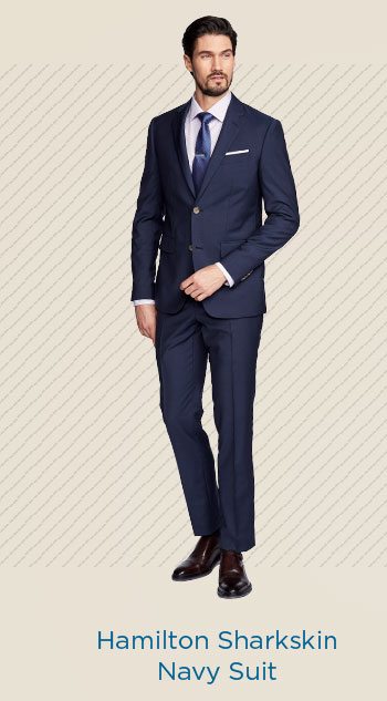 Hamilton Sharkskin Navy Suit