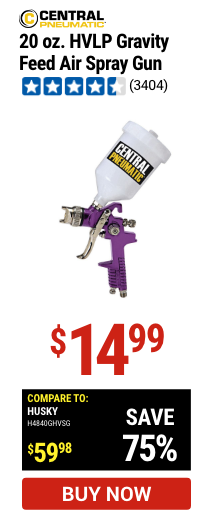 Central Pneumatic: 20 oz. HVLP Gravity Feed Air Spray Gun