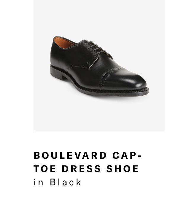 Click Here To Save On The Boulevard Cap-Toe Dress Shoe In Black, Regular Price $425, Available For $199 During Black Friday Sale