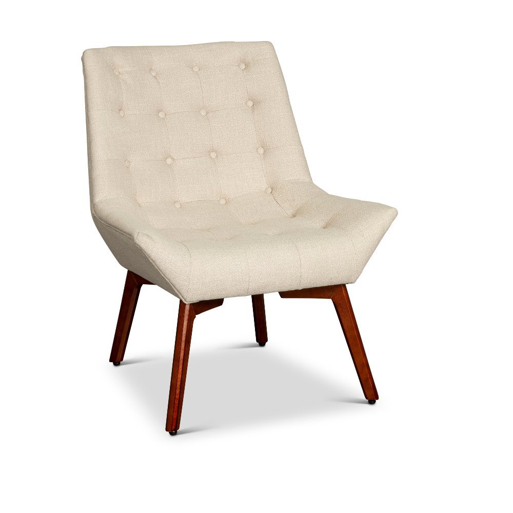 Mid Century Modern Beige Accent Chair - Ventura