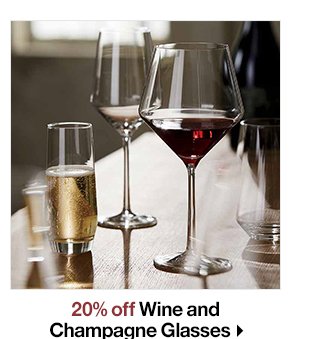 20% off Wine and Champagne Glasses