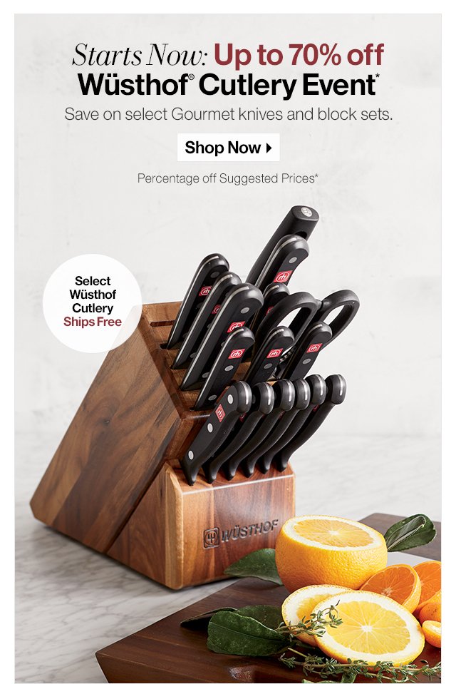 Starts Now: Up to 70% off Wüsthof® Cutlery Event