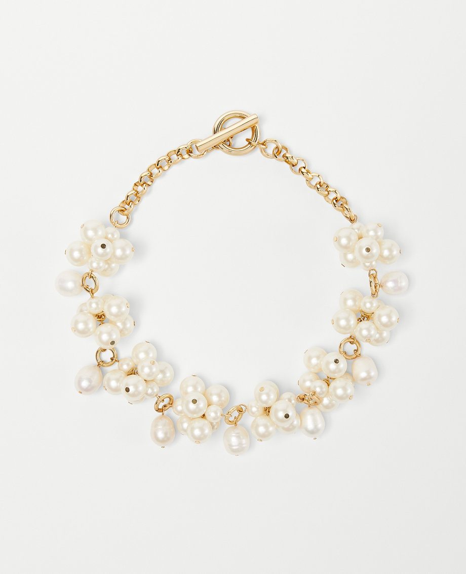 Pearlized Cluster Statement Necklace