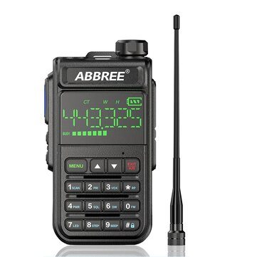 ABBREE AR-518 Full Bands Walkie Talkie 128 Channels LCD Color Screen Two Way Radio Air Band DTMF SOS Emergency Function