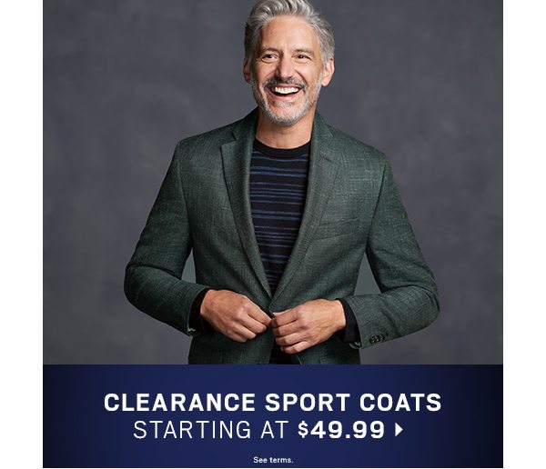 Clearance Sport Coats starting at $49.99